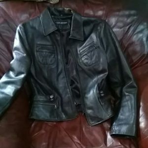 Chocolate brown genuine leather STEVE MADDEN coat